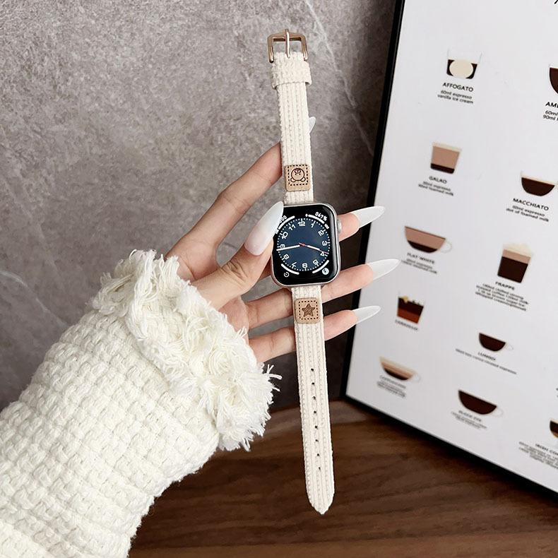 For Apple Watch Applewatchs10 Strap Bear Star Corduroy Iwatch98765Se Fine