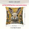 Adorable 2D Flat-Printed Bunny Embroidered Pillow Cover for Cozy Decor Sofa cushion cover, home decoration, 2D printing
