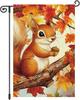 Louise Maelys Fall Welcome Garden Ag Squirrel Maple Tree 12x18 Inch Double Sided Seasonal Autumn Welcome Small Burlap Yard LLE