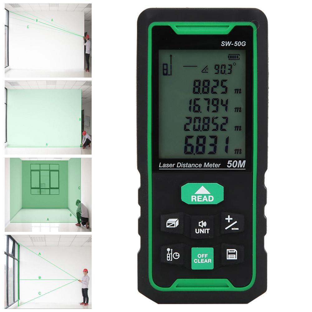 Sw 50G 50m Handheld Digital Laser Distance Meter Range Finder Diastimeter Distance Measuring Tool