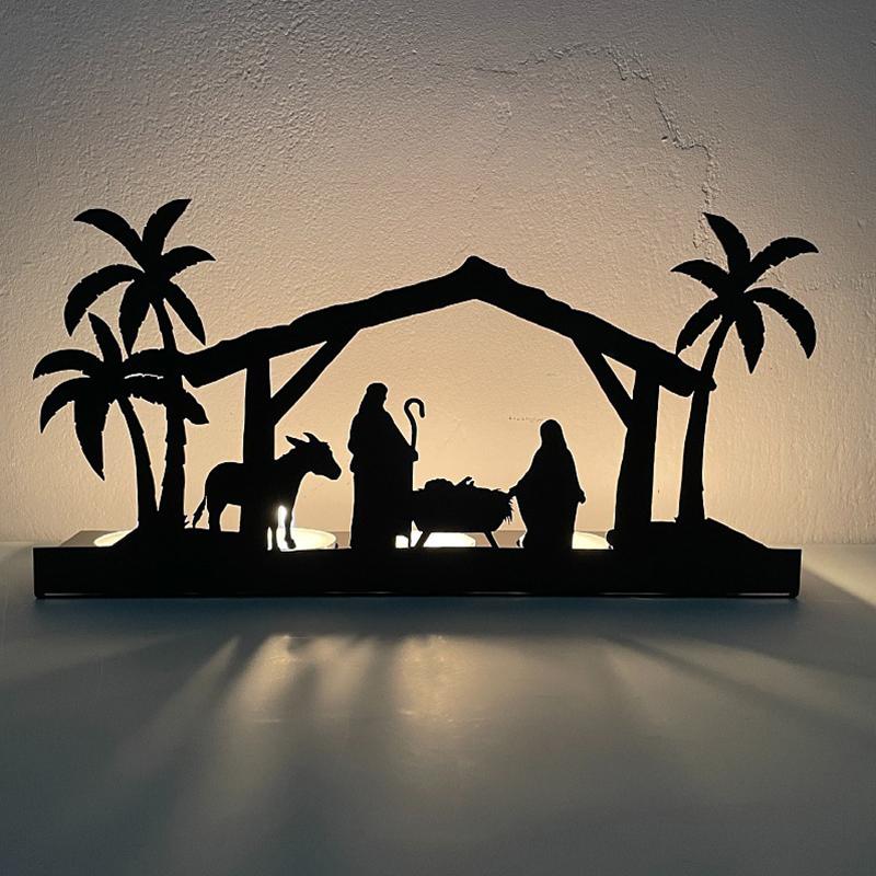 Sfeșnic Scenă Naștere Iron Art Sfeșnic Scenă Naștere Crăciun