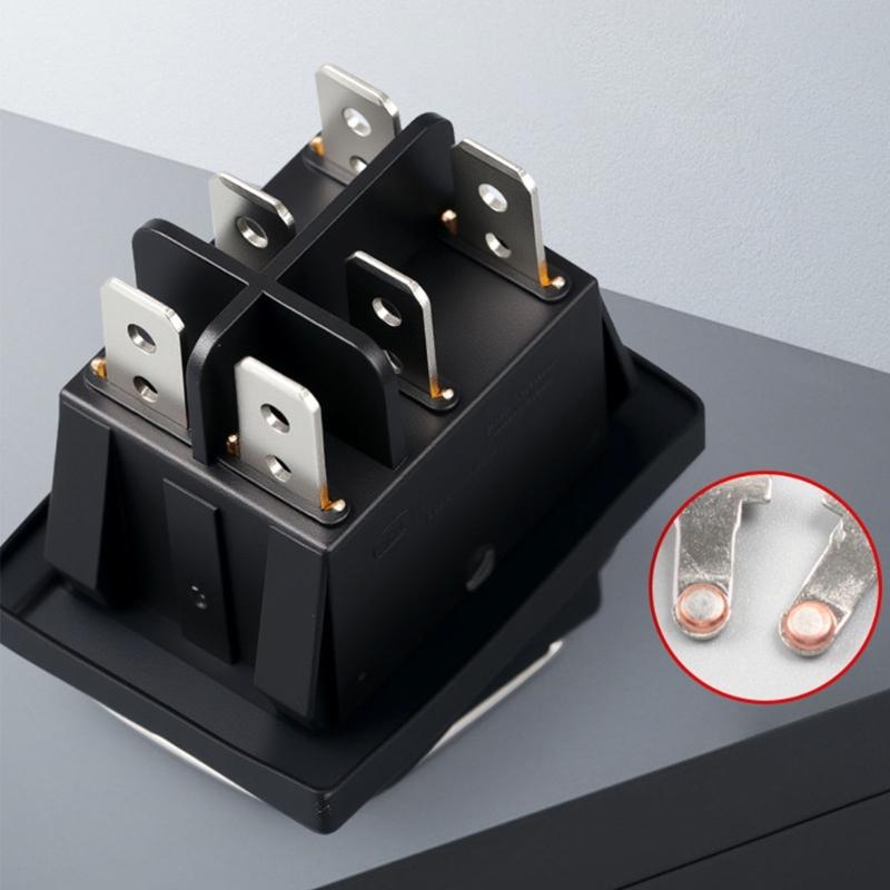 Black Rectangular IP65 Waterproof Rocker Switches 16A With Builts In Indicators Light for Safe and Effective Operations