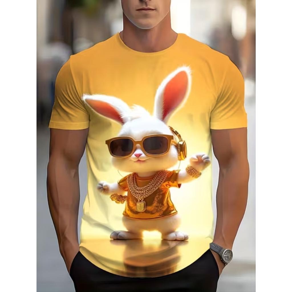 Neues Sommer-Herrenmode-T-Shirt Persönlichkeit Retro-Muster Bedrucktes Herren-T-Shirt Top