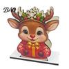 Rustic Farmhouse Napkin Holder Wooden Christmas Holder, Gingerbread Man And Deer Design, Holiday Party Countertop Organizer Decorative Vertical Paper