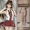 Sexy Lingerie Neck Strap Japanese Red Grid Senior Uniform Suit Cosplay Uniform Temptation