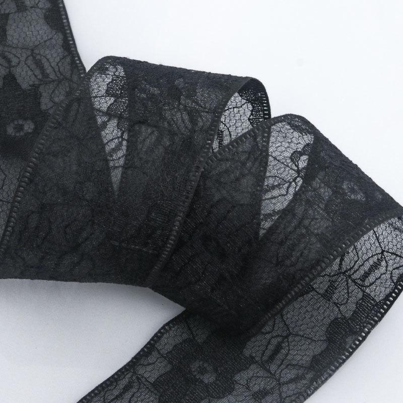 

Элегантная кружевная двойная лента, полая цветочная лента, ручная работа, бант, аксессуары для волос, резинки для волос, плиссированные ленты, поделки из лент для ветра, изготовление лент 3.8cm*18m