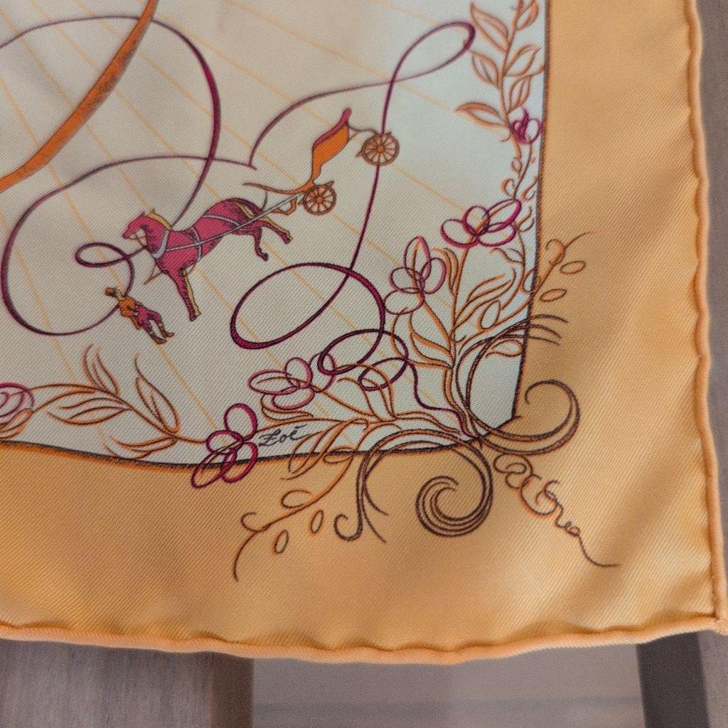 Used HERMES scarf hkerchief orange