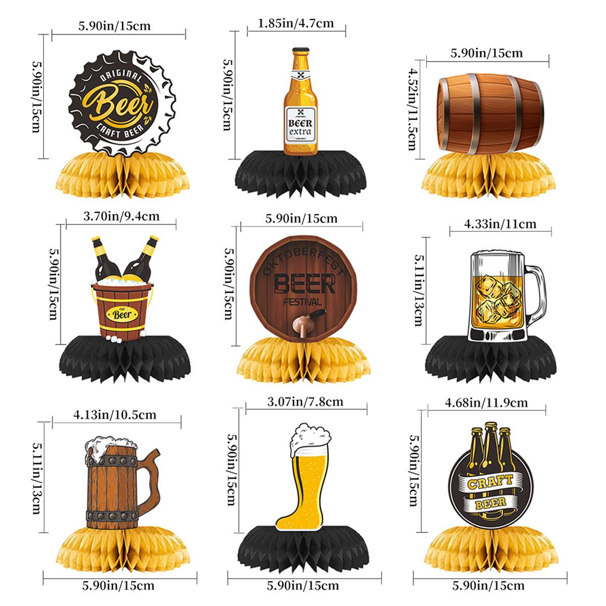 

German Oktoberfest Family Party Table Decoration Honeycomb Ornament Wine Glass Party Arrangement Honeycomb Ornament Oktoberfest honeycomb ornament 9 packs