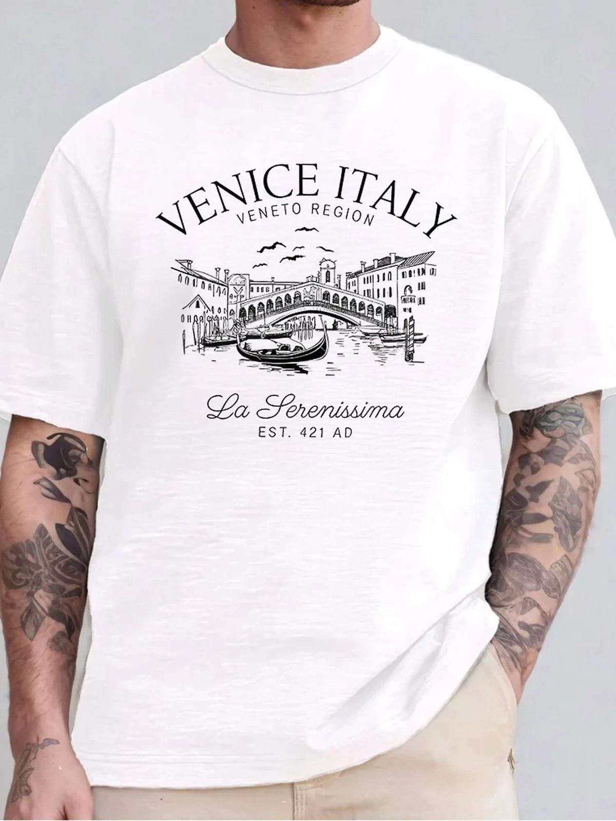 Venice Italy Vintage Travel T-Shirt - Rialto Bridge Gondola Graphic Tee XXXL