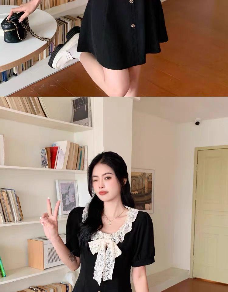 Hepburn Style Plus Size Bowknot Dress - Summer, Flaw-Hiding, Retro Slimming Skirt