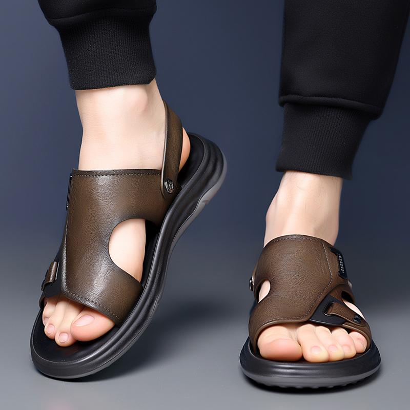 Men Fashion  Anti Slip Rubber Soft Sole Casual Beach Shoes Sandals Brand Outdoor Comfortable and Breathable Dual Purpose Sandals