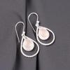 Natural Rose Quartz Gemstone 925 Sterling Silver Jewelry Handmade Earrings 1.70" EE-96-28