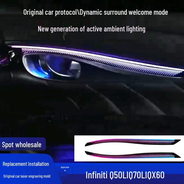 Compatible with Infiniti Q70/Q50L/QX50/QX60 Ambient Light Upgrades with Dynamic Color Effects