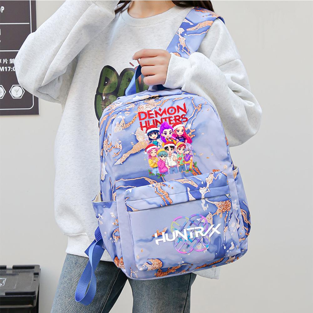 3Pcs/set Christmas K-pop Printed Backpack Handbag Pencil Case for Teenager Student Girl Boy Bookbag Schoolbag Women Large Capacity Travel Bag Kid Gift