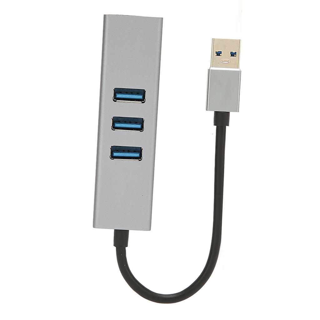 4-Port USB3.0 Hub Multiport Plug and Play 5Gbps High Speed USB3.0 zu RJ45 Netzwerkadapter USB Dockingstation Silber