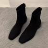 Coarse Heel Suede Korean Small Ankle Boots Women's Shoes 2025 New Autumn and Winter Velvet Martin Boots Fashionable Thin Short Boots