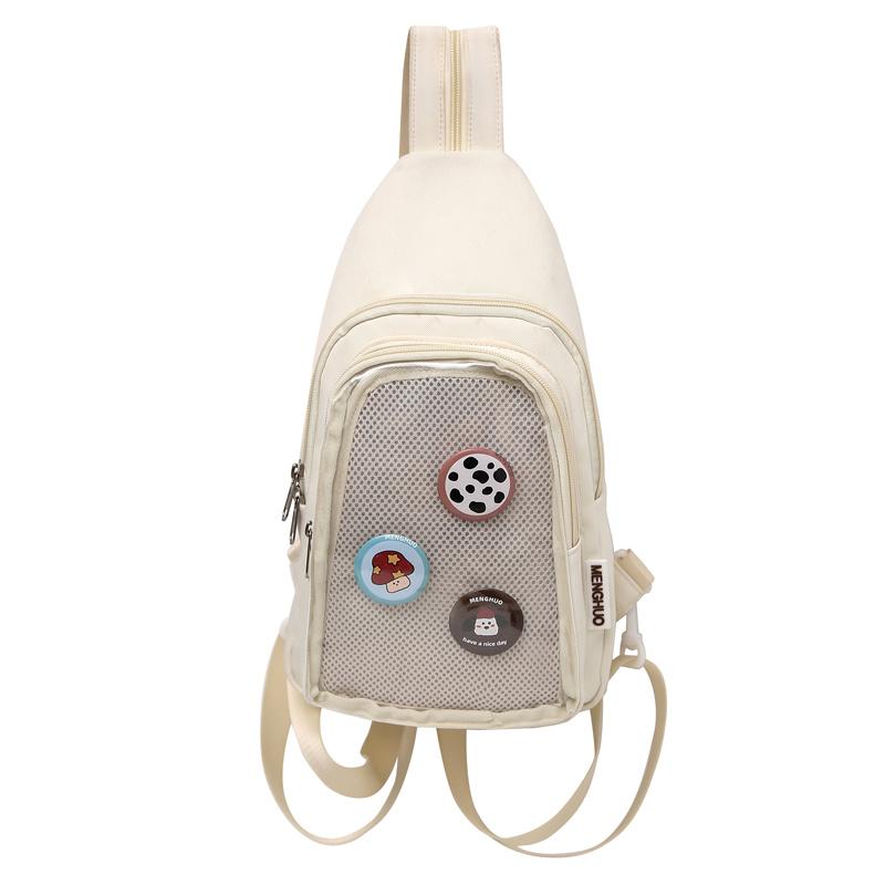 Women's Crossbody Bag Solid Color Chest Bag Student Class Shoulder Bag