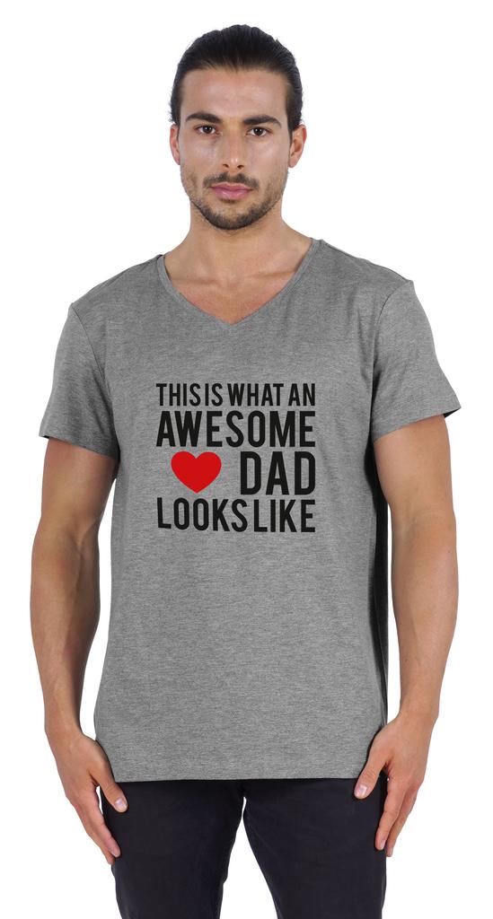 Inkmeso   This Is What An Awesome Dad Looks Like   Quotes Tshirt For Men Cotton Jersey Novelty Humor Tee