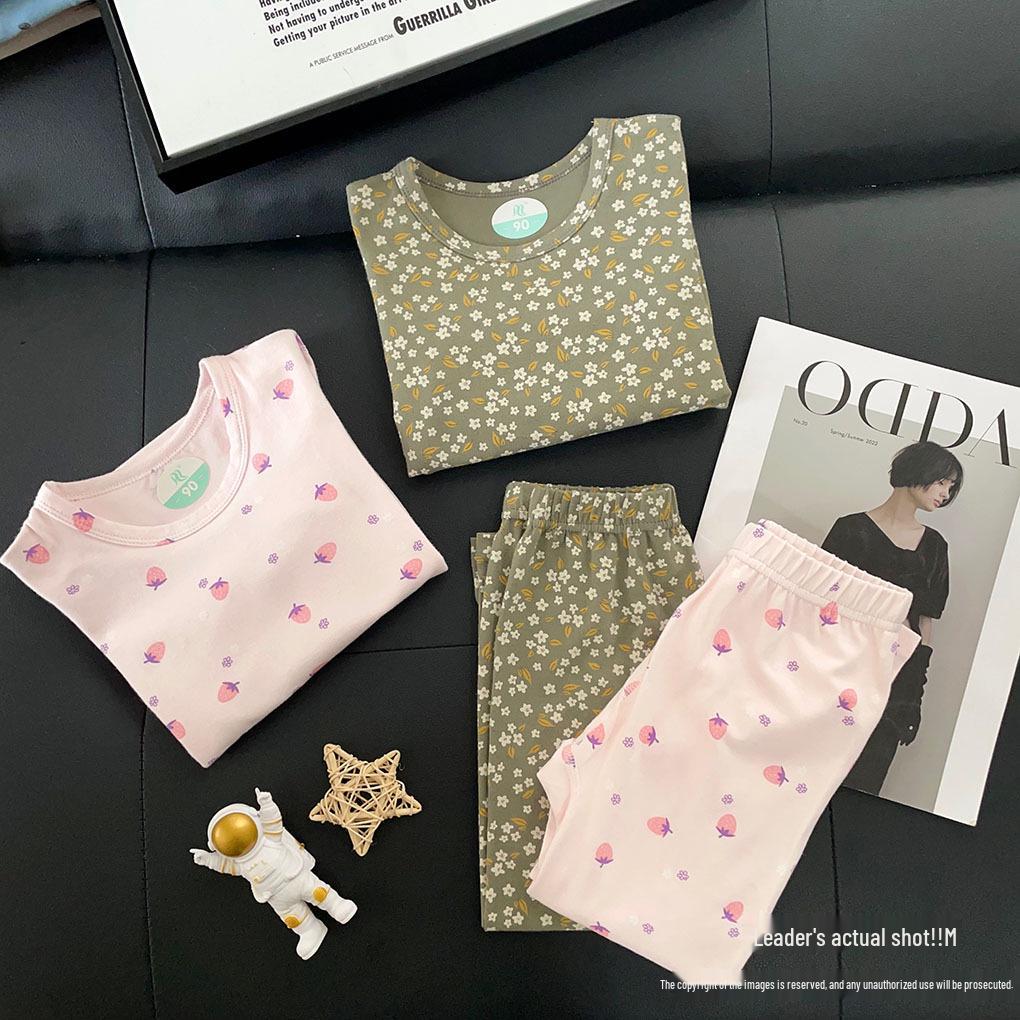 Children's All-Cotton Autumn Long Johns Set for Boys and Girls