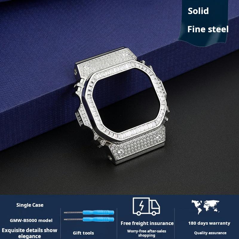 

Аксессуары Diamond Kit Для Casio Gshock Gmw-b5000 металлический корпус Gmw B5000 Мужские Модифицированная рамка Ремешок для часов Нержавеющая сталь Браслет For GMW-B5000