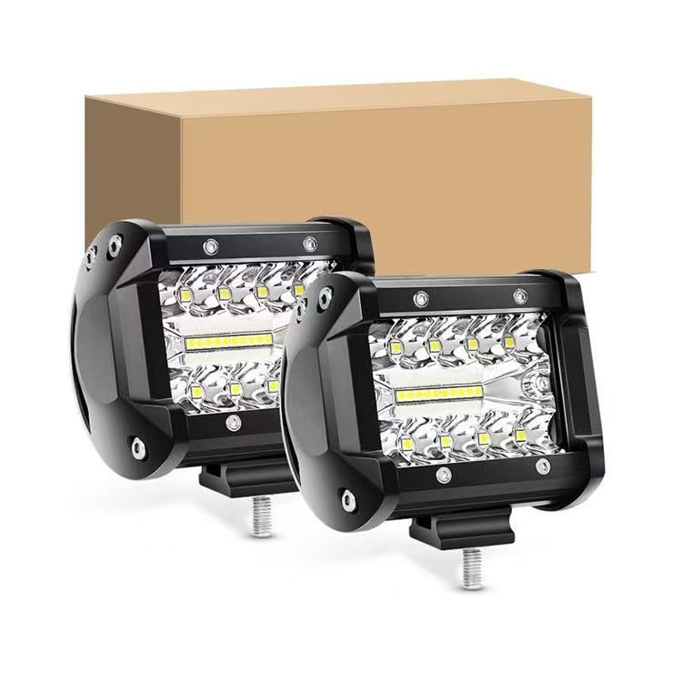 60W 4 Inch Universal Car LED Work Light Bar IP68 Waterproof 6000K White Light Die-cast Aluminum Alloy for Offroad Vehicles