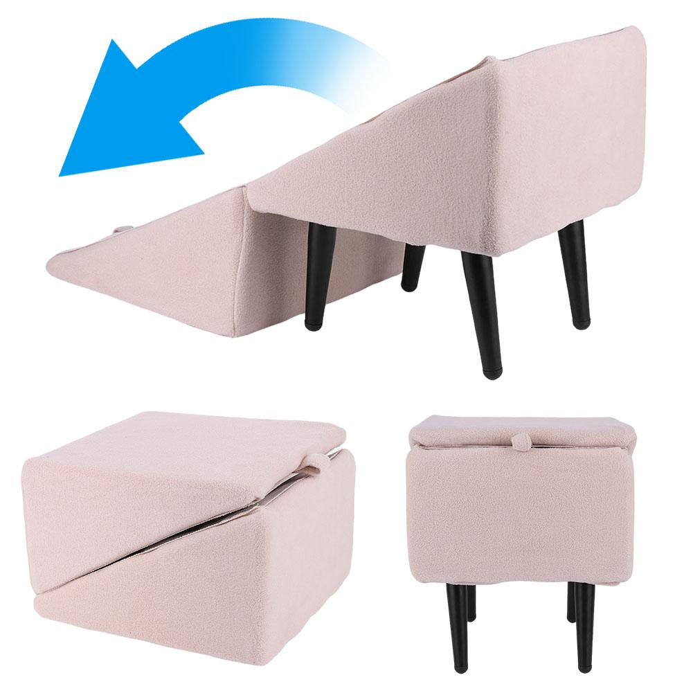 Foldable Dog Ramp with Footrest Stool Non-Slip Dog Vehicle Stair 13.8" High Large Pet Step Stair for Bed and Couch Accessibility