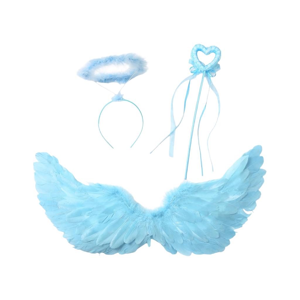 Costume Set For Women Angel Feather Headband Wand For Halloween Cosplay