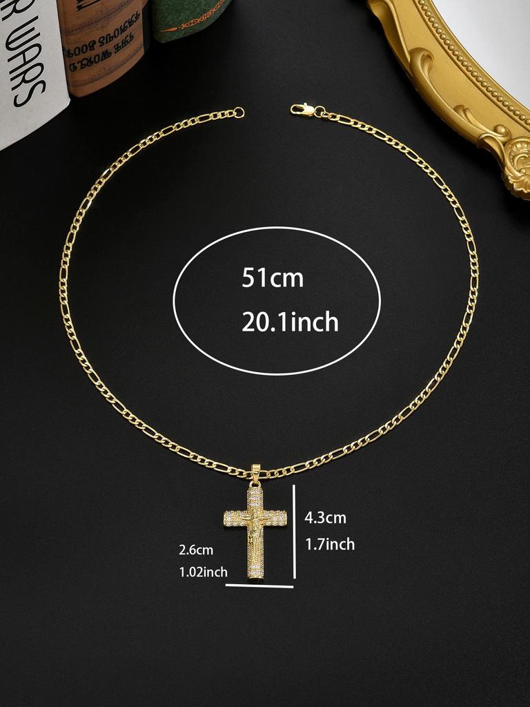 European & American Cross Pendant Men's Necklace - Unisex Style