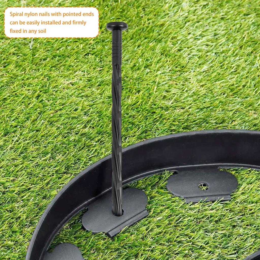 90/30 peças de 8 polegadas de plástico para bordas de paisagens, pregos de ancoragem, espirais para barreira contra ervas daninhas, pavimentação, bordas de paisagens