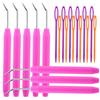 4/6/8PCS Crochet Needle Hooks Kit with Knitting Loom Hooks and Colorful Plastic Sewing Needles Loom Knit Hook Set