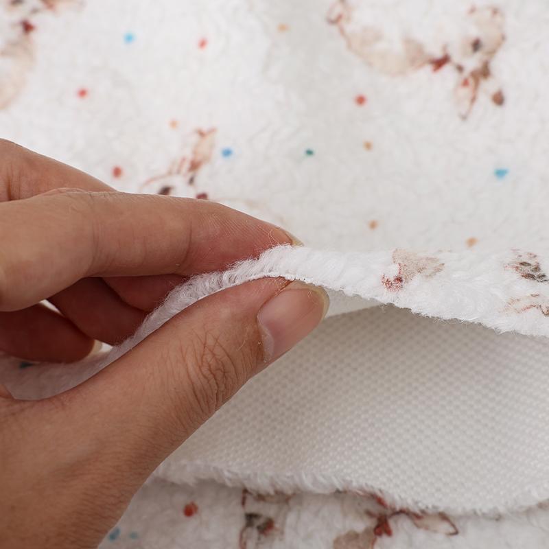 0.5m/1m/2m Thickened Small Bear Printed Lamb Fleece Fabric Making Winter Coats Scarves Hoodies Home Clothes Handmade DIY Fabric