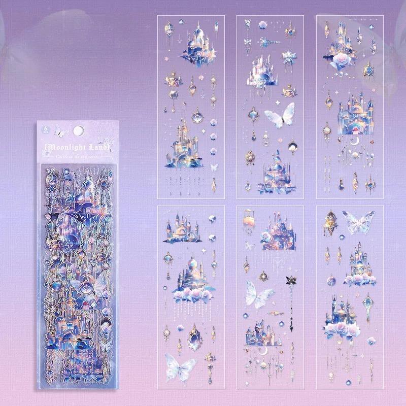 

6 листов наклеек «Лазерный замок», наклейки, декоративные, для дневника, альбома, ручной работы, DIY, для скрапбукинга, журнала, блокнота, коллажный материал