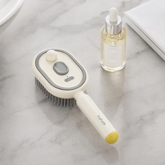 Electric Spray Air Cushion Massage Comb, Rechargeable Steam Hair Brush with Water Mist, Self-Cleaning Anti-Tangle Anti-Frizz Hair Brush for Men Women
