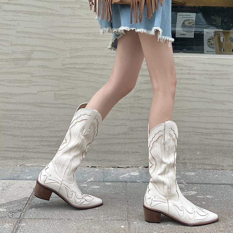 White British high-end and thin fashion boots Women's annual fashion high boots