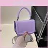 Chic Minimalist Pu Leather Handbag 2023 Summer New Single Shoulder Slant Bag Small Square Bag