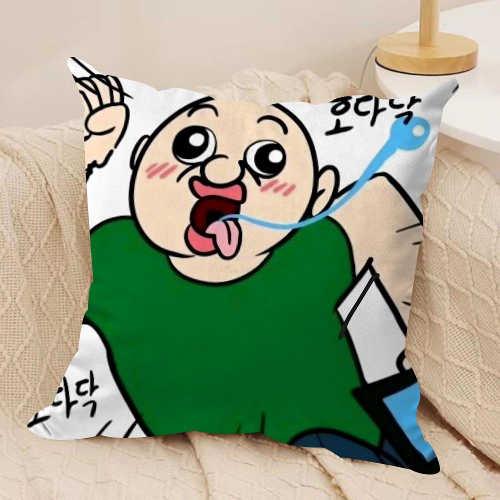 Funny Bbangbbangs Diary Cushion Cover Soft Plush Fabric Double-Sided Printed Sofa Cushion Cover For All Seasons Home Decor Gift