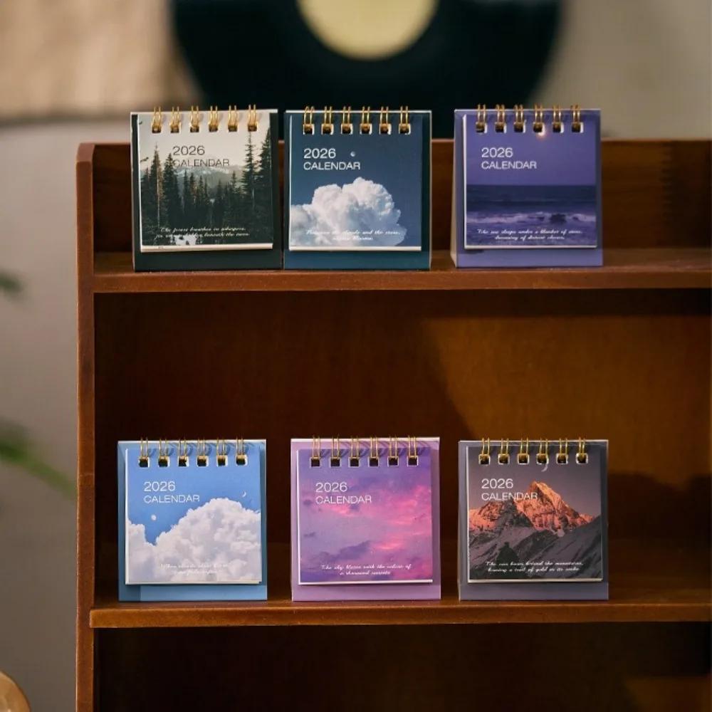 Mini 2026 Calendar Office School Supplies Calendar Desk Calendar monthly Planner Desk Accessories Decor Record Office Stationery