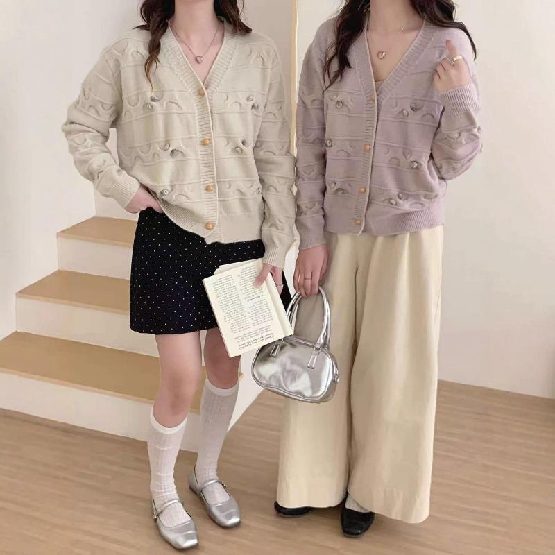 Casual Versatile Loose Short Sweater Jacket Women's Spring and Autumn New Fashion Loose Knitted Cardigan Top Trendy