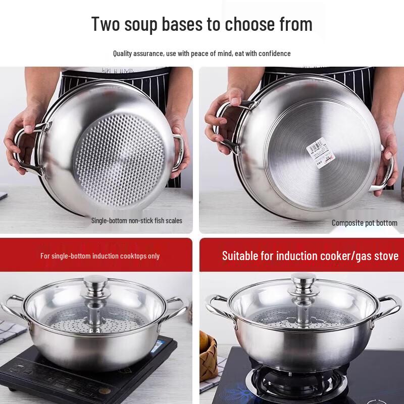 Stainless Steel Steam Hotpot & Seafood Pot
