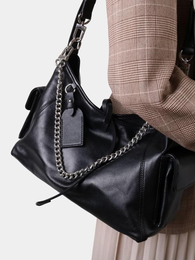 Black Warrior 2025 Women's Genuine Leather Biker Messenger Tote