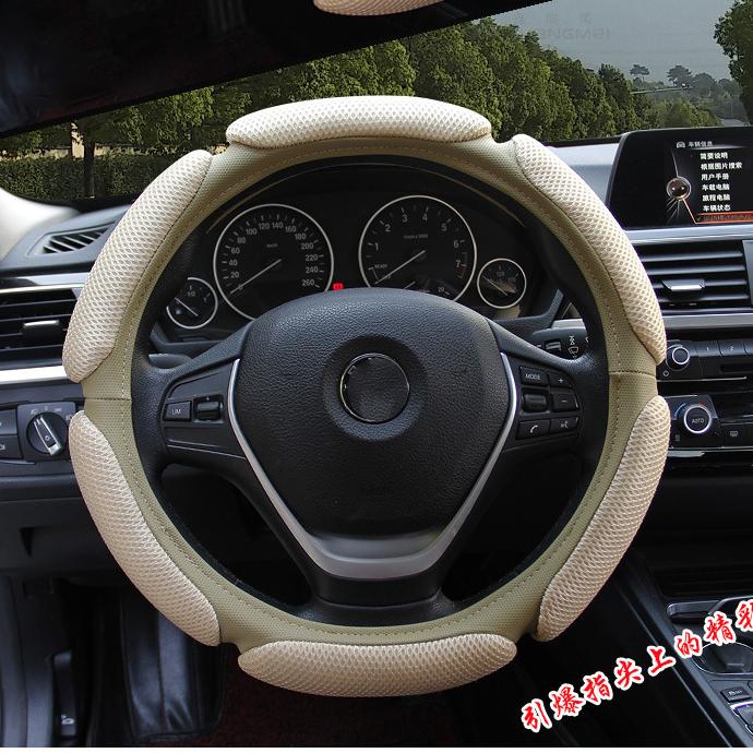 Rutschfester Lenkradbezug mit 3D-Design/Flockstoff-Auto-Lenkradflechtung Durchmesser 38CM Für 95% Autos