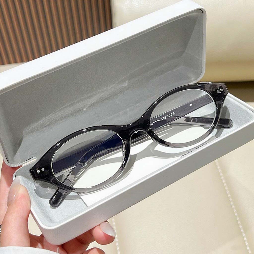 

Leisure Elegant Elliptical Framed Plain Glasses Fresh And Sweet Hd Clear Lens Eye Protection Anti Blue Light Eyeglasses