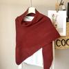 Meier Wollschal, neuer hohler einfarbiger Schal für Herbst und Winter, gestrickter Dreiecksschal, warmer Schal.