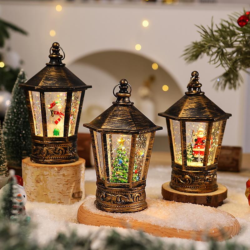 Christmas Decoration Retro Mailbox Small Wind Lamp LED Christmas Night Light Christmas Gift Ornaments Window Accessories