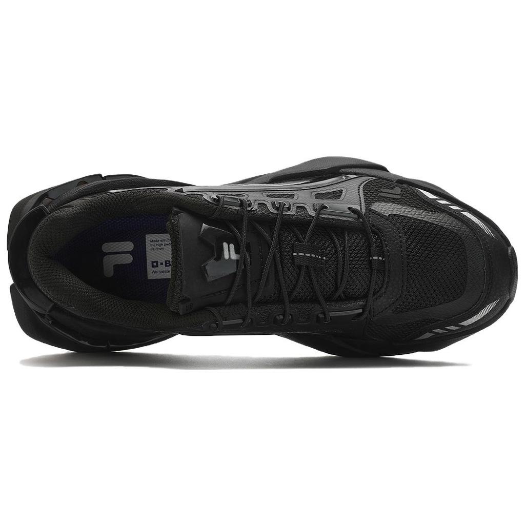 Fila Fusion TI-22 Fabric Synthetic Leather Versatile Comfortable Daily Shock Absorbing Lightweight Low Top Dad Shoes Women Sneaker Black T12W411101FBK