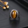 Anello Naturale Rodocrosite Pietra di Luna Donna Gioielli Placcati Rame 10x14MM Occhio di Tigre Grande Lapislazzuli Anello Retro da Festa Regalo
