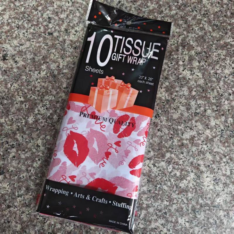 10 Sheets Festive Party Wedding DIY Gift Packing Supplies Love Type Tissue Paper Flower 50x66cm Gift Packaging Home Decoration