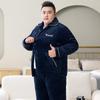Fengxiao Men's Winter Thickened Coral Fleece Padded Pajama Set