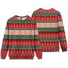 Europe, America, autumn and winter new Christmas versatile crew neck sweater 3D digital printing Santa loose long-sleeved jacket