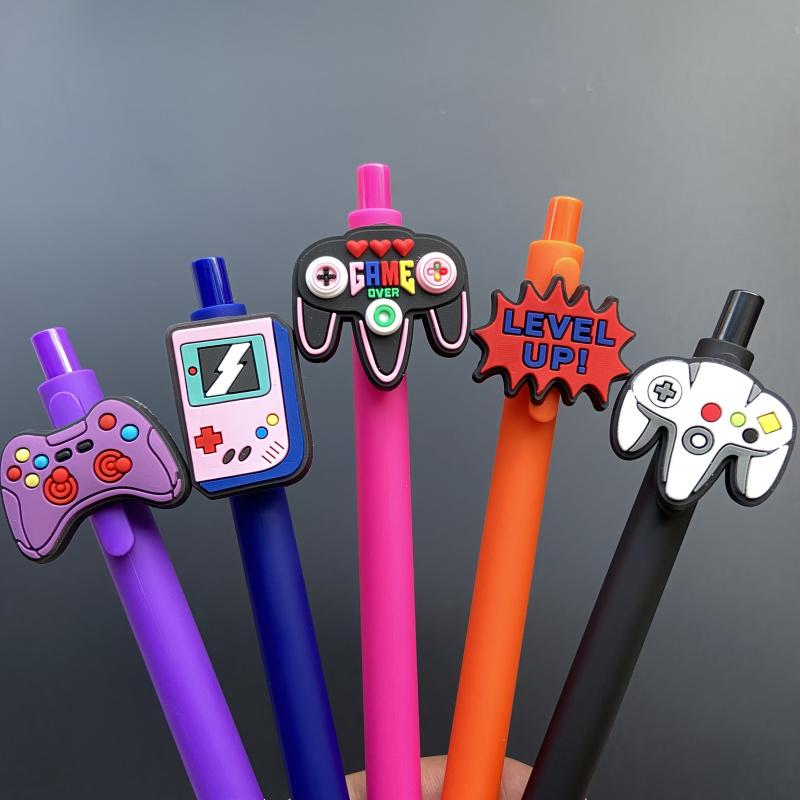 6/12 pcs Vibrant Game-Themed Gel Pens,Retractable Ballpoint Pens Designed Specifically for Gamers, Suitable for Parties, Office Supplies